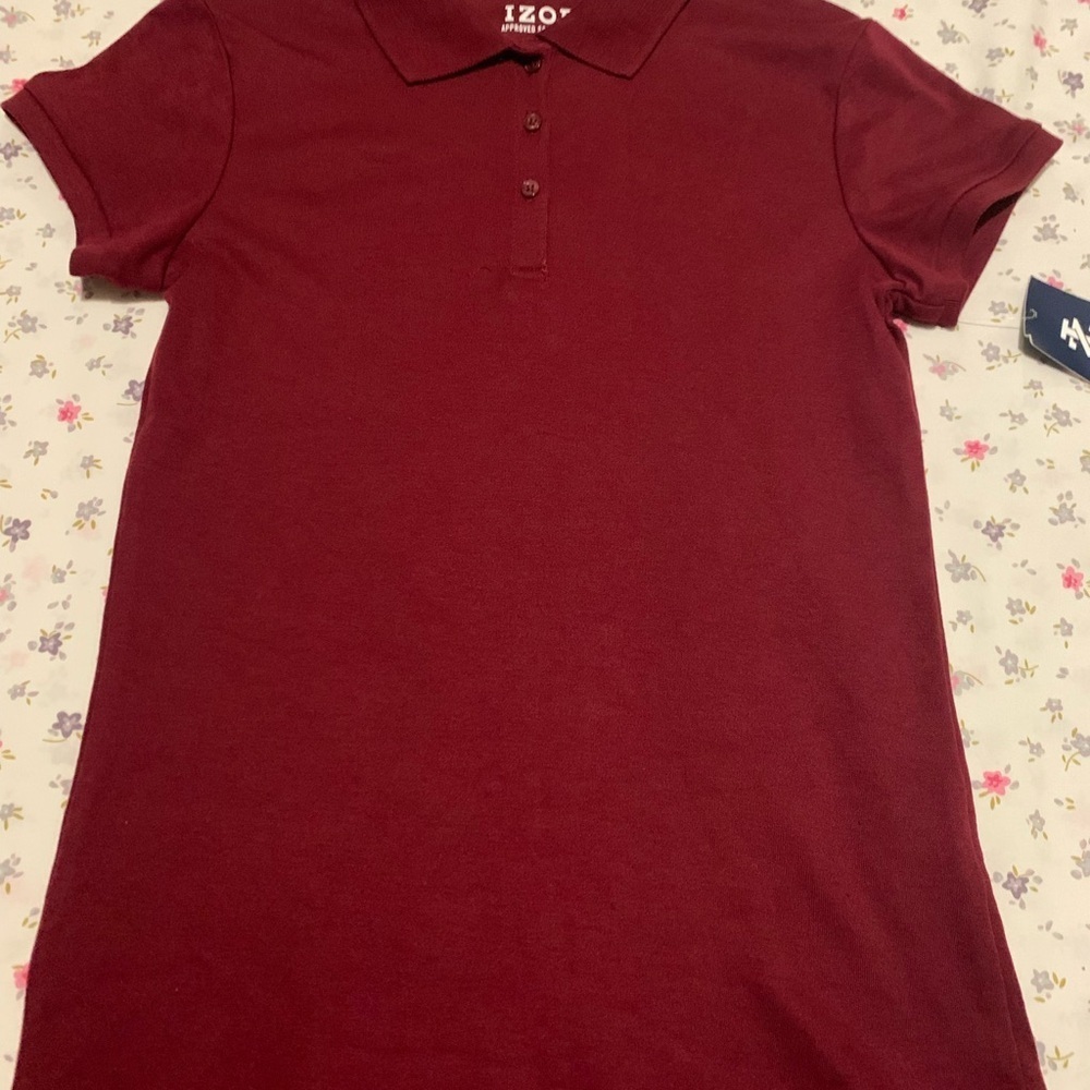 IZOD Burgundy Polo Shirt M (10-12) kid